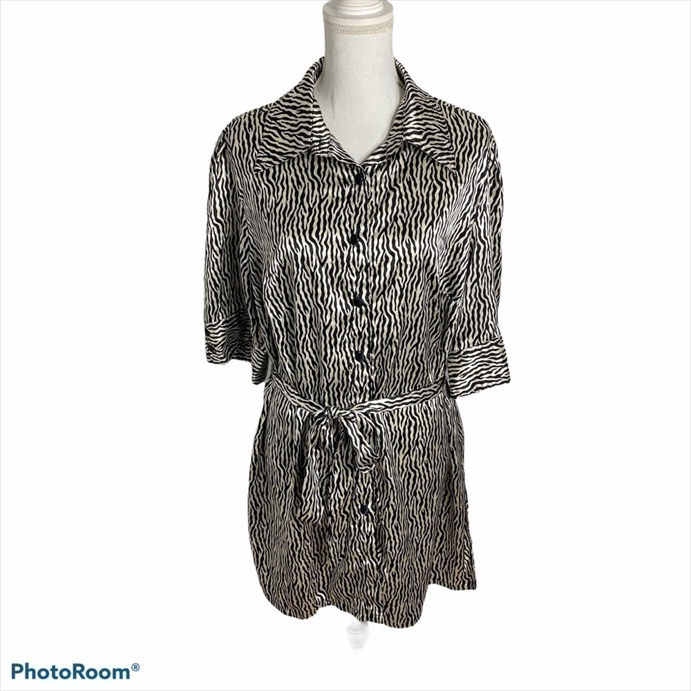 Lane Bryant Zebra Print Dress 14/16 Button Down